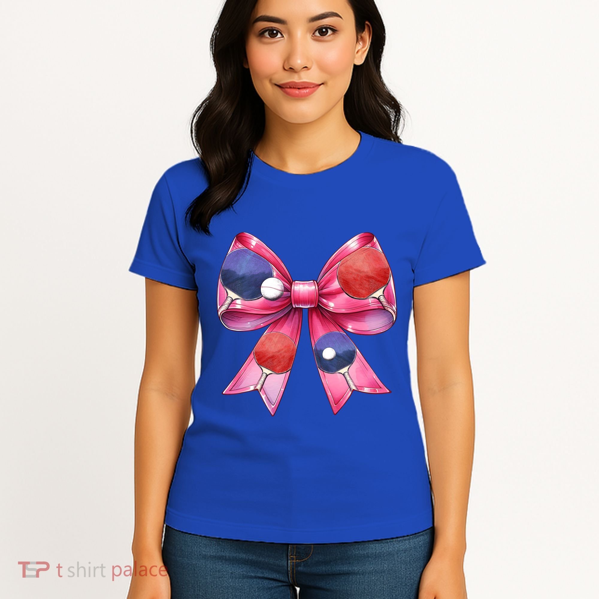 Coquette Bow Table Tennis Ping Pong Mothers Day Ribbon Mom Gift Women's T-Shirt