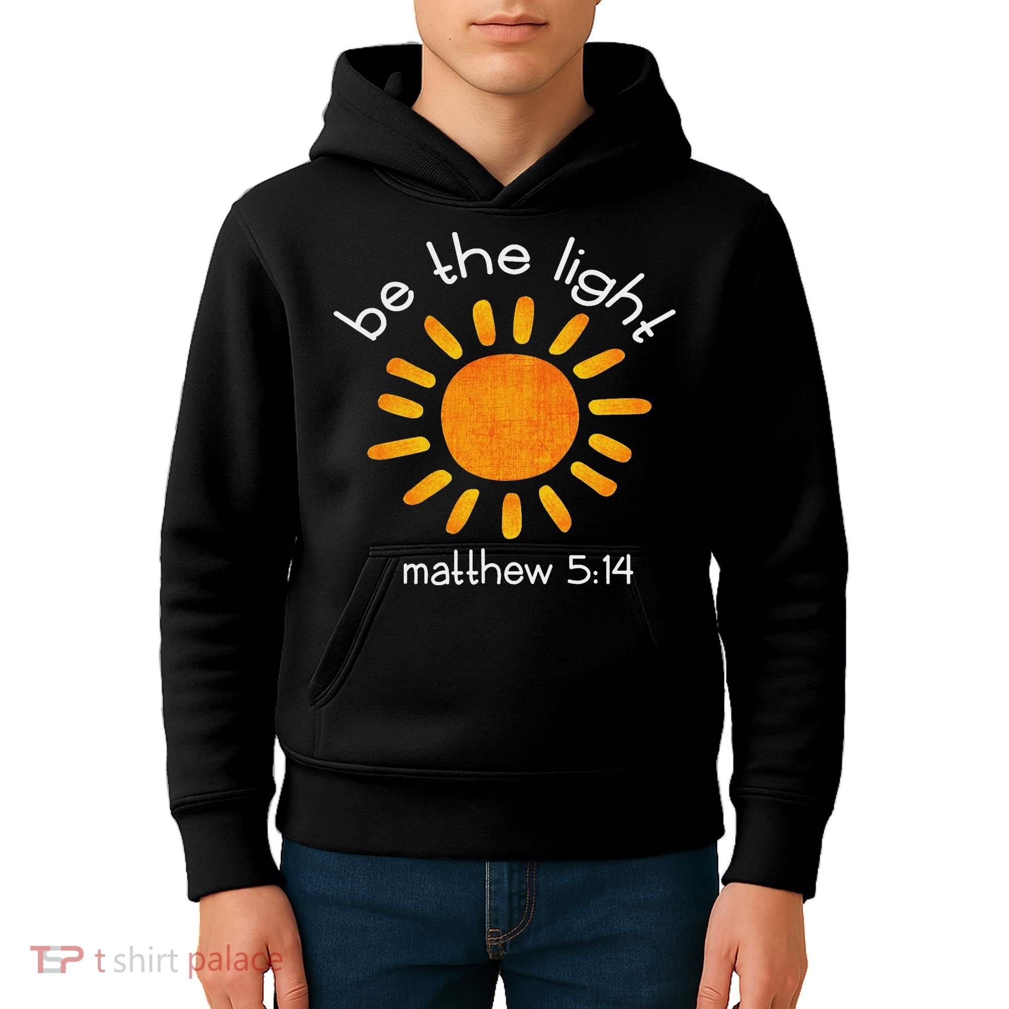 Christian Be The Light Bible Scripture Faith Quote Gifts Kids Hoodie