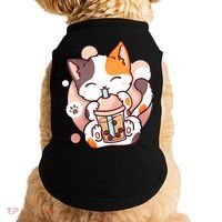 Cat Boba Tea Bubble Tea Anime Kawaii Neko Doggie Tank thumb 0