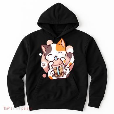 Cat Boba Tea Bubble Tea Anime Kawaii Neko Hoodie