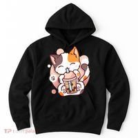 Cat Boba Tea Bubble Tea Anime Kawaii Neko Hoodie thumb 0