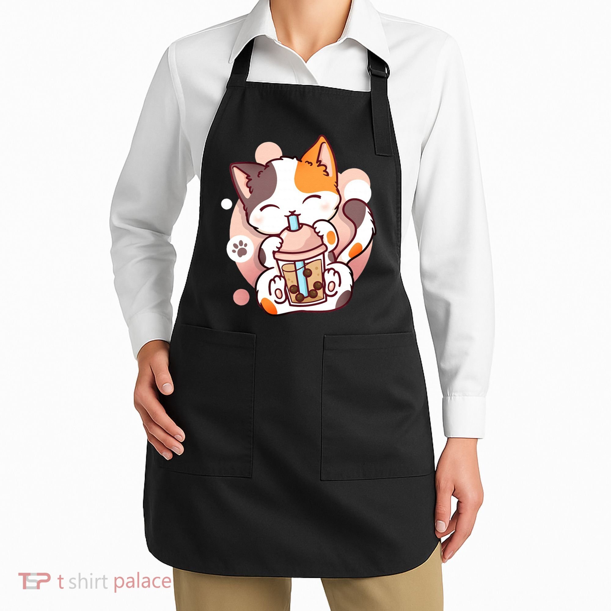 Cat Boba Tea Bubble Tea Anime Kawaii Neko Apron