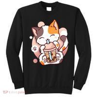 Cat Boba Tea Bubble Tea Anime Kawaii Neko Sweatshirt thumb 0