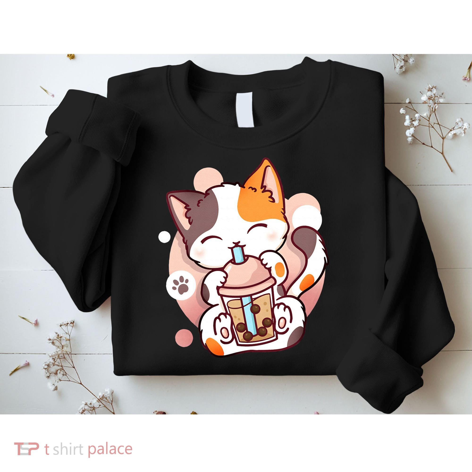 Cat Boba Tea Bubble Tea Anime Kawaii Neko Sweatshirt