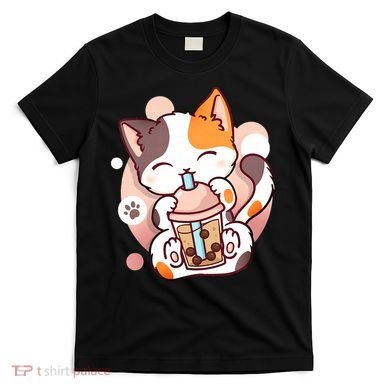 Cat Boba Tea Bubble Tea Anime Kawaii Neko T-Shirt