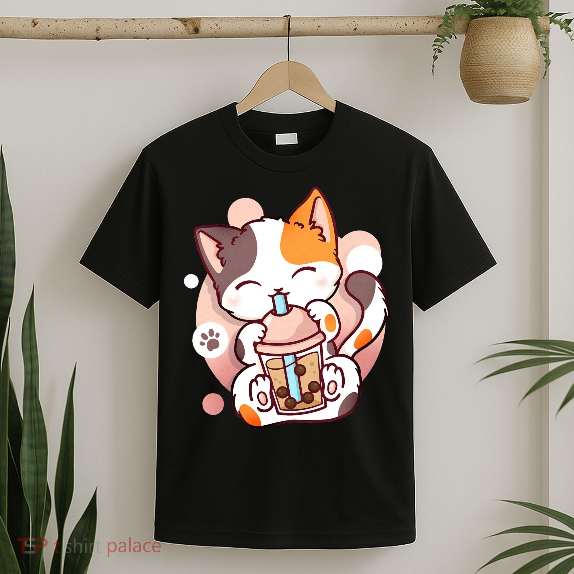 Cat Boba Tea Bubble Tea Anime Kawaii Neko T-Shirt