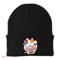 Cat Boba Tea Bubble Tea Anime Kawaii Neko Beanie thumb 0