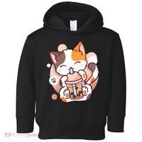 Cat Boba Tea Bubble Tea Anime Kawaii Neko Toddler Hoodie thumb 0