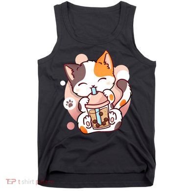 Cat Boba Tea Bubble Tea Anime Kawaii Neko Tank Top