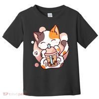 Cat Boba Tea Bubble Tea Anime Kawaii Neko Toddler T-Shirt thumb 0