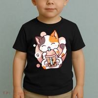 Cat Boba Tea Bubble Tea Anime Kawaii Neko Toddler T-Shirt thumb 2