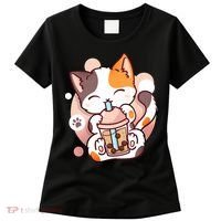 Cat Boba Tea Bubble Tea Anime Kawaii Neko Women's T-Shirt thumb 0