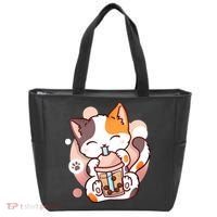 Cat Boba Tea Bubble Tea Anime Kawaii Neko Tote Bag thumb 0