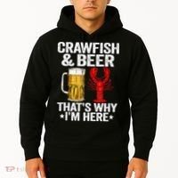 Crawfish & Beer Thats Why Im Here Crayfish Daddy Crawfish Hoodie thumb 2