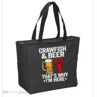 Crawfish & Beer Thats Why Im Here Crayfish Daddy Crawfish Tote Bag thumb 2