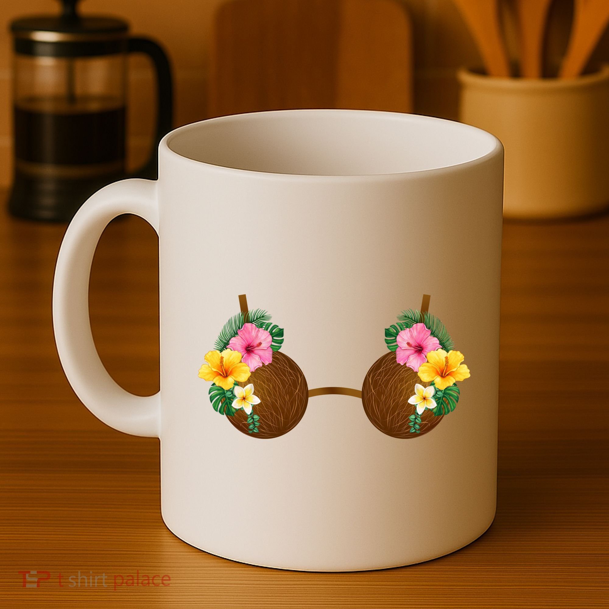 Coconut Bra Tiki Coffee Mug