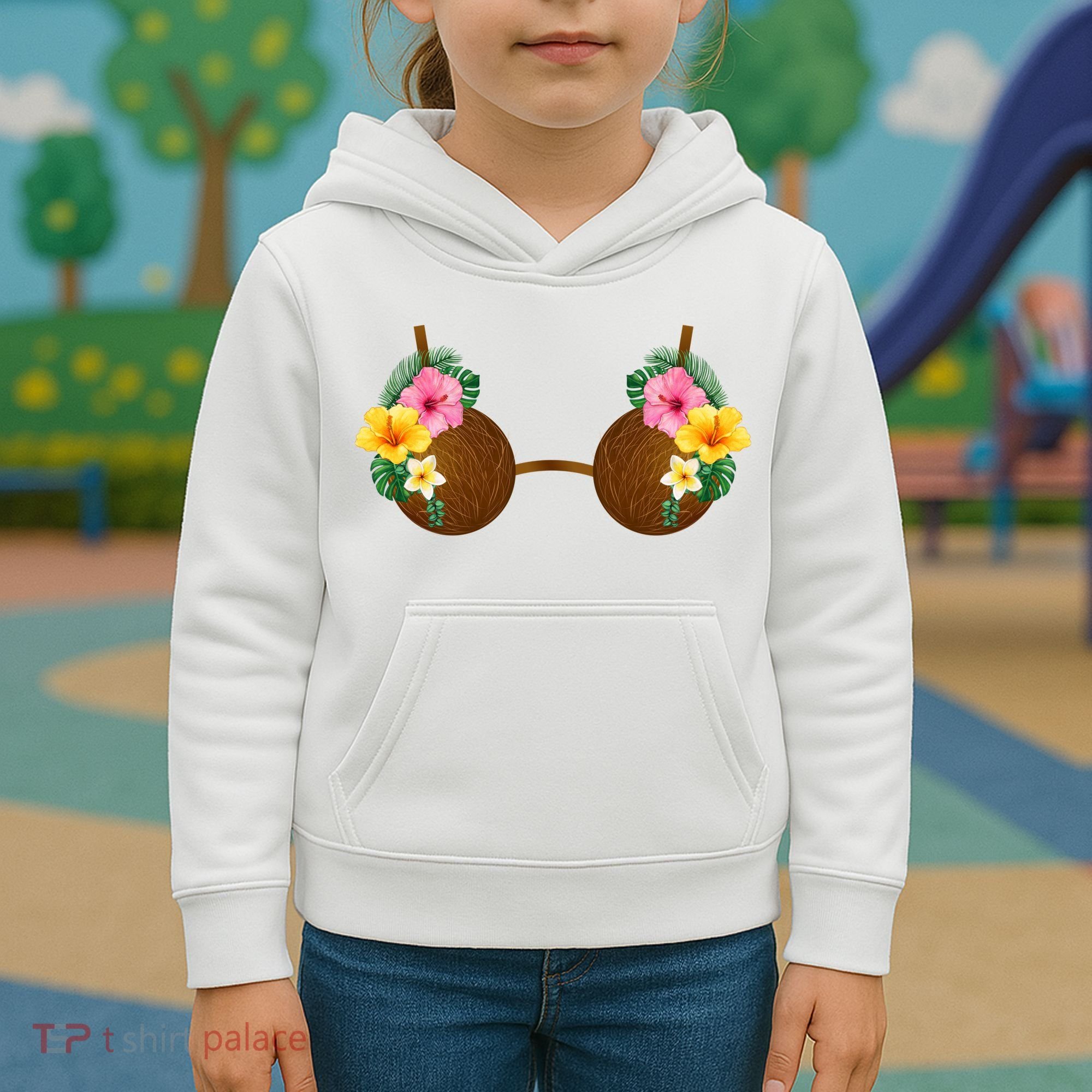 Coconut Bra Tiki Kids Hoodie