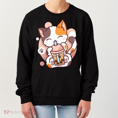Cat Boba Tea Bubble Tea Anime Kawaii Neko Women's Sweatshirt