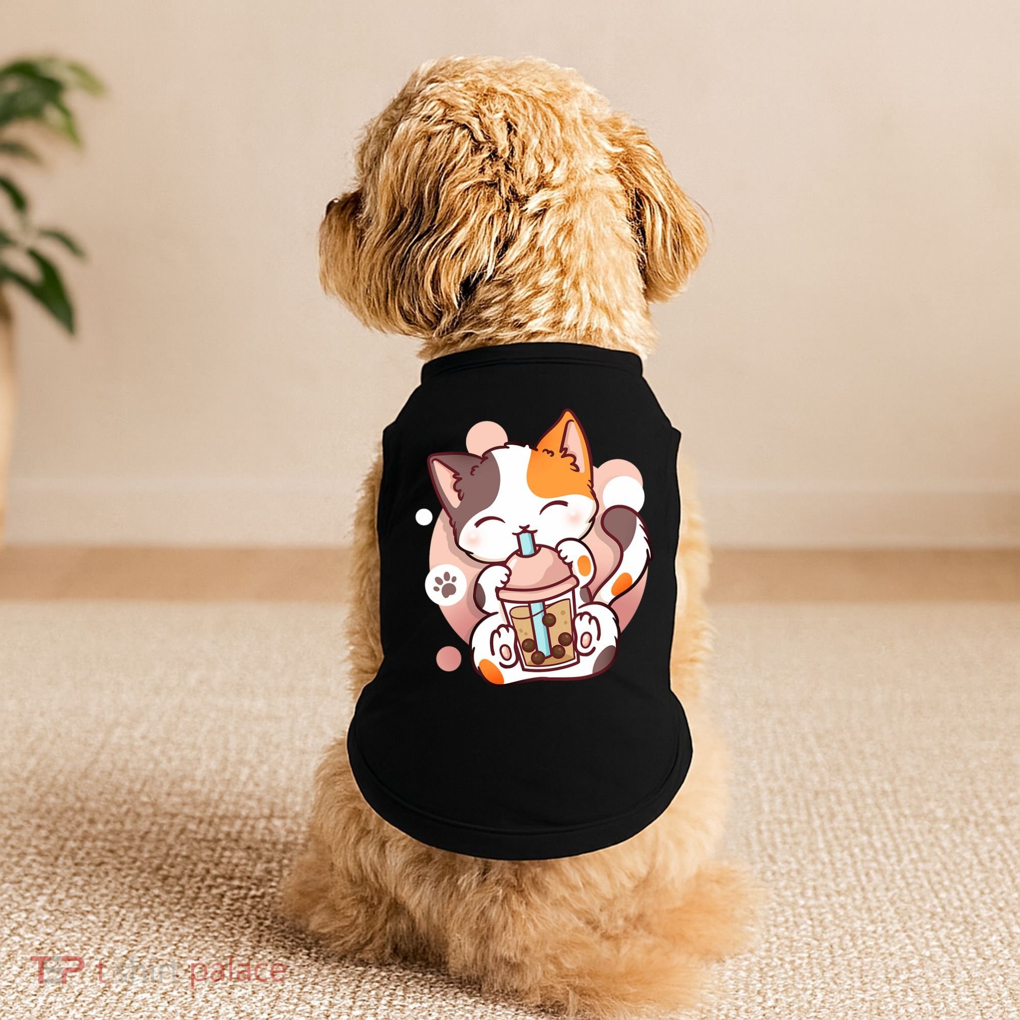 Cat Boba Tea Bubble Tea Anime Kawaii Neko Doggie Tank