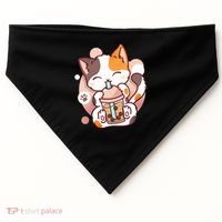 Cat Boba Tea Bubble Tea Anime Kawaii Neko USA-Made Doggie Bandana thumb 0