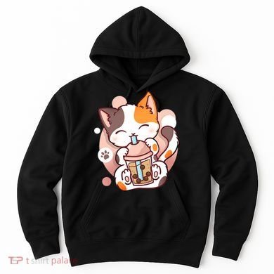 Cat Boba Tea Bubble Tea Anime Kawaii Neko Hoodie