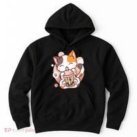 Cat Boba Tea Bubble Tea Anime Kawaii Neko Hoodie thumb 0
