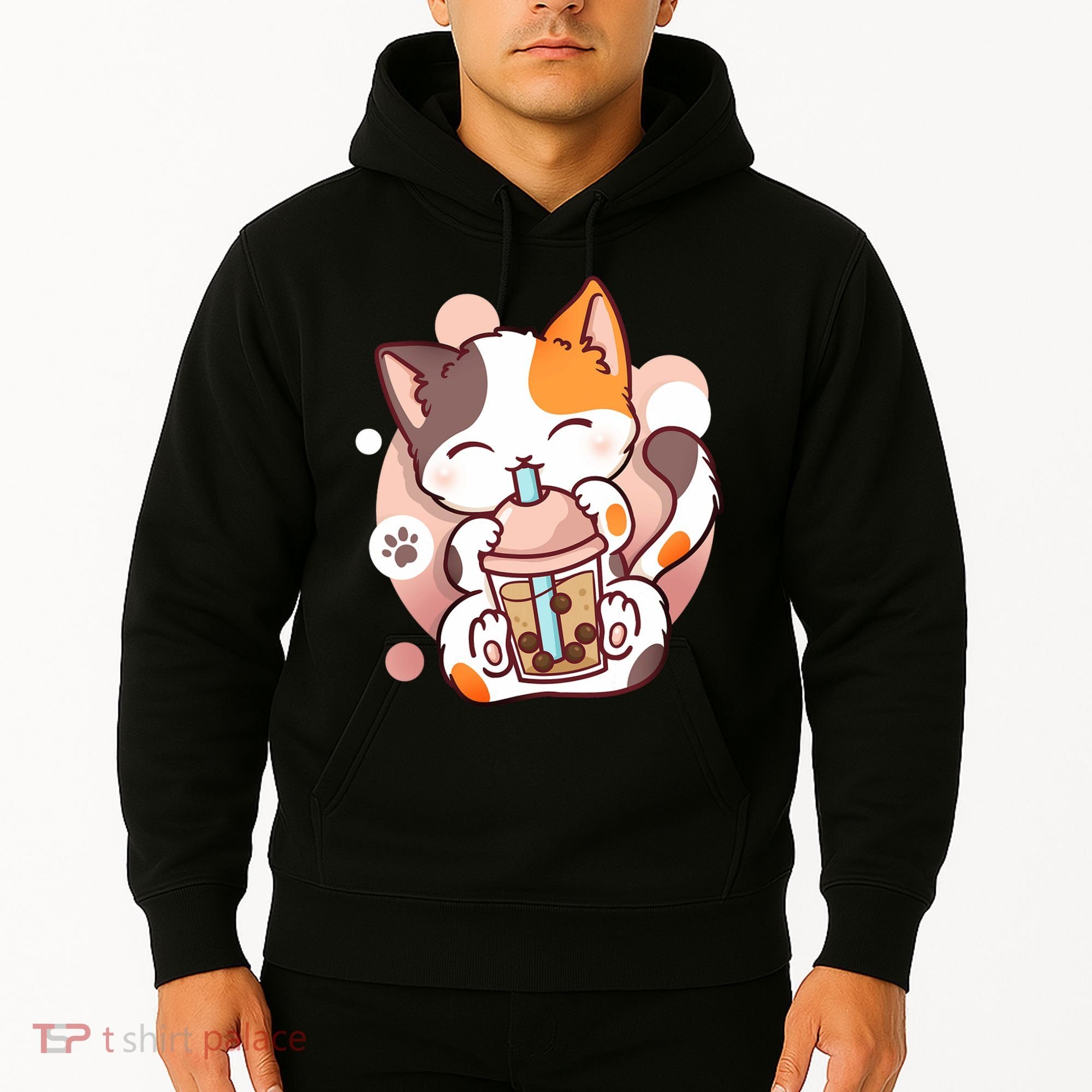 Cat Boba Tea Bubble Tea Anime Kawaii Neko Hoodie