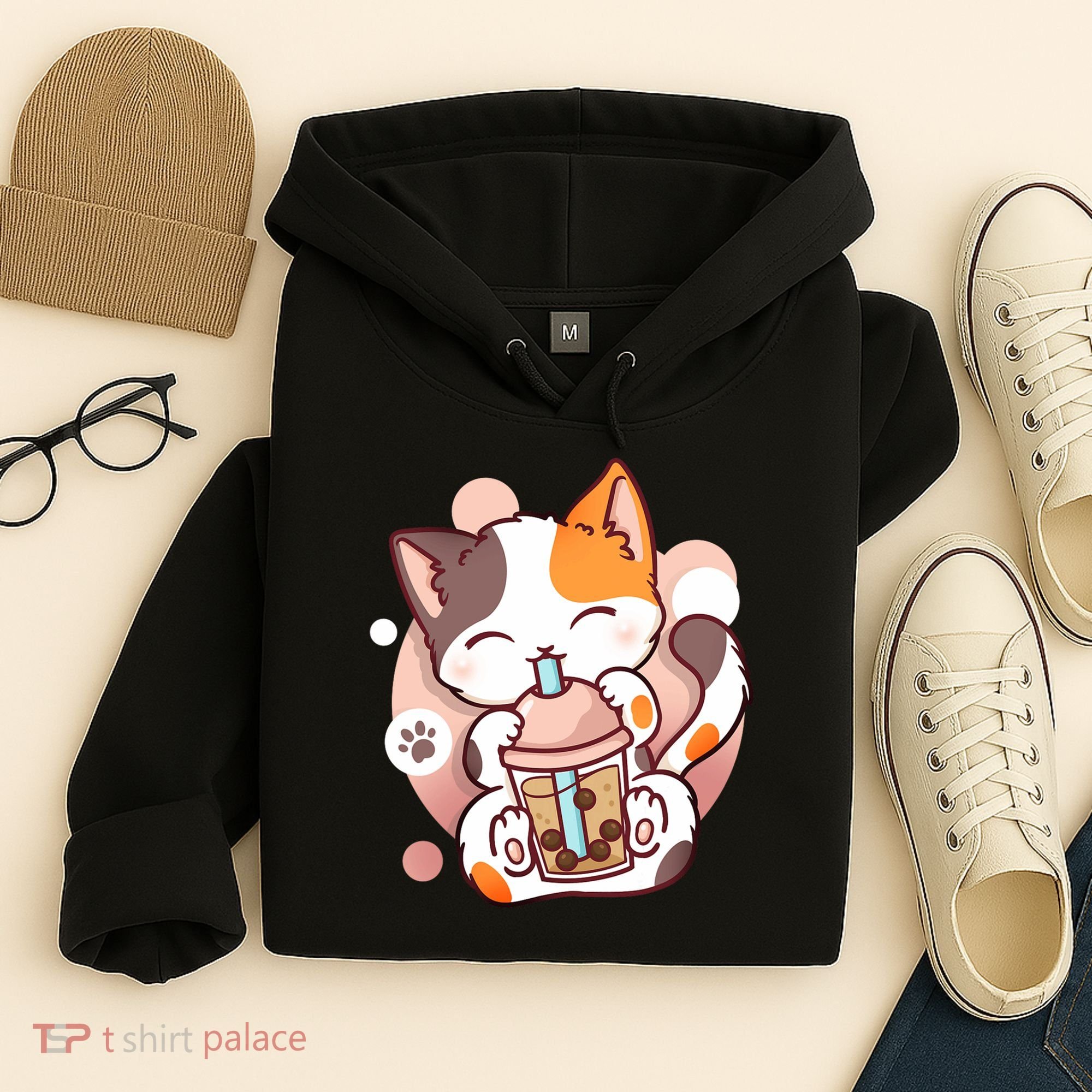 Cat Boba Tea Bubble Tea Anime Kawaii Neko Hoodie
