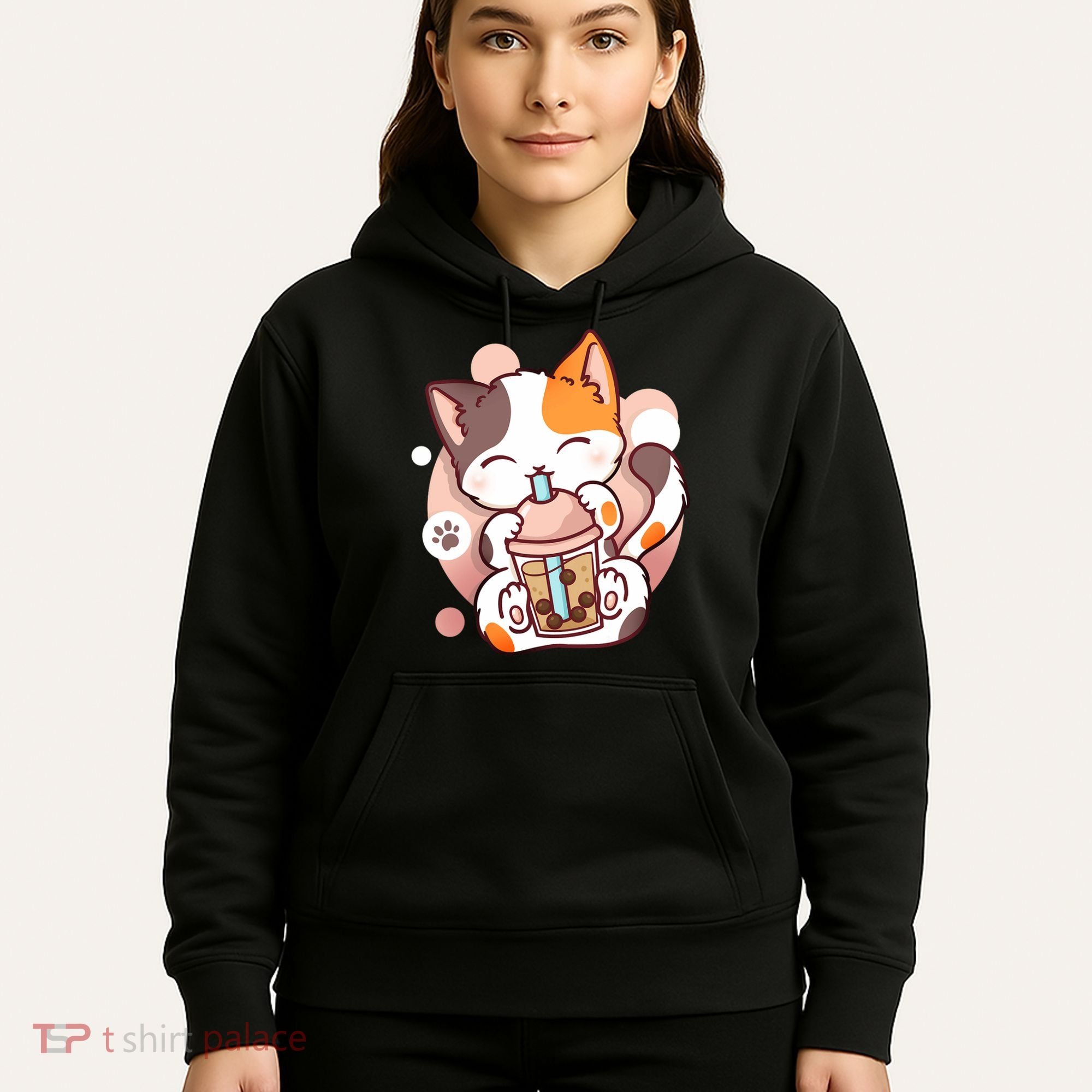 Cat Boba Tea Bubble Tea Anime Kawaii Neko Hoodie