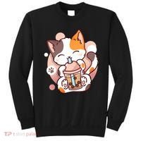 Cat Boba Tea Bubble Tea Anime Kawaii Neko Sweatshirt thumb 0