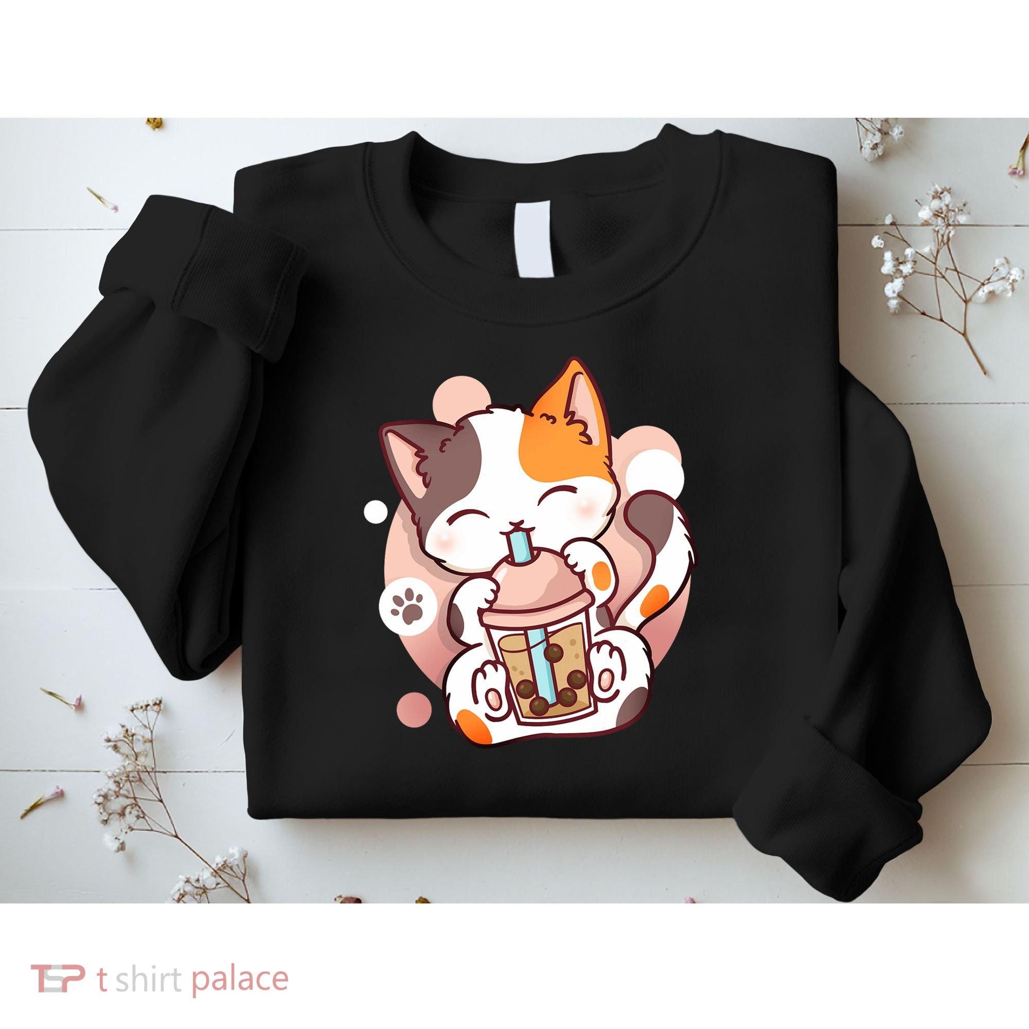 Cat Boba Tea Bubble Tea Anime Kawaii Neko Sweatshirt