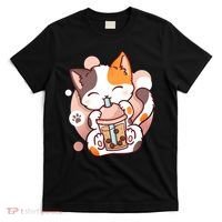 Cat Boba Tea Bubble Tea Anime Kawaii Neko T-Shirt thumb 0