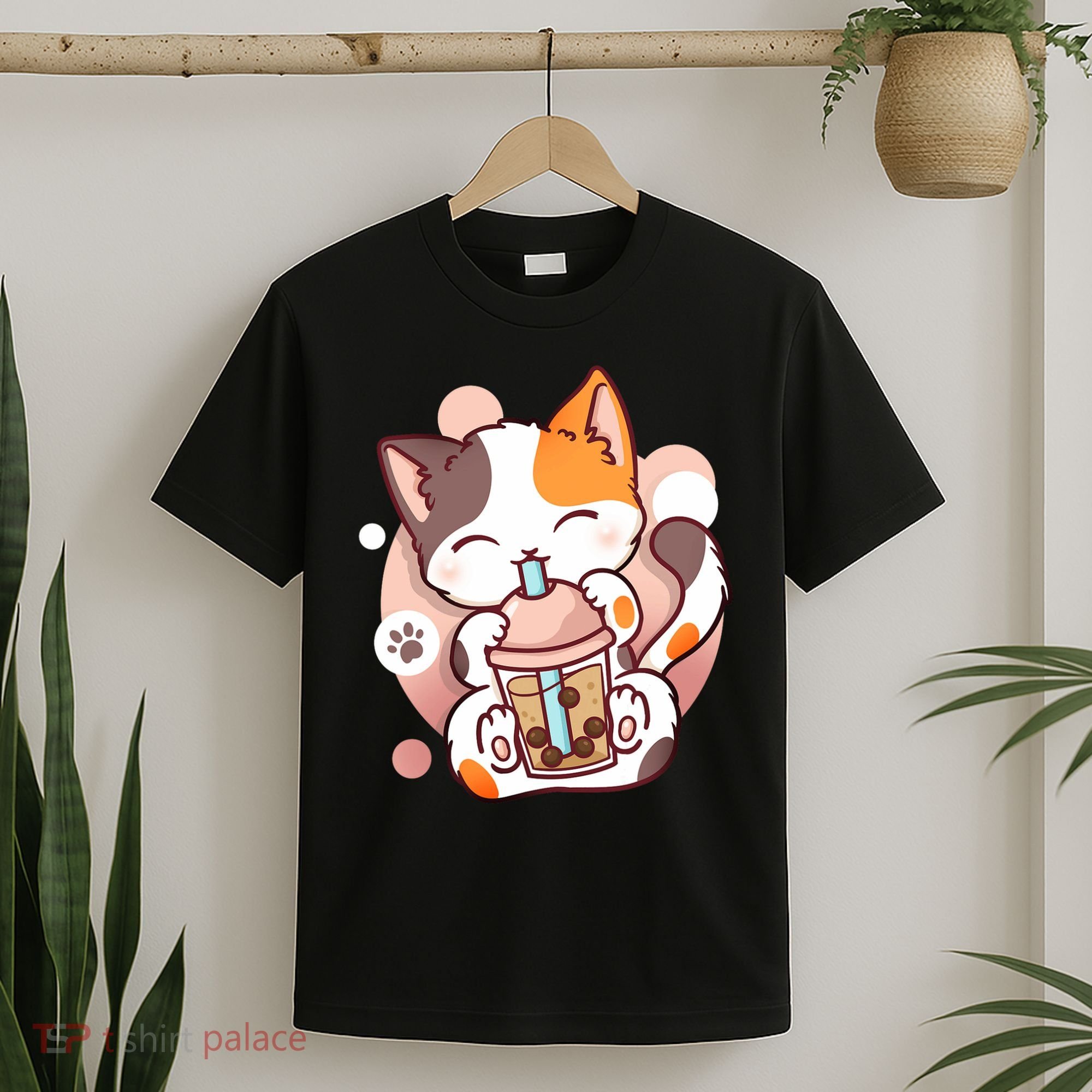 Cat Boba Tea Bubble Tea Anime Kawaii Neko T-Shirt