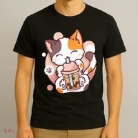 Cat Boba Tea Bubble Tea Anime Kawaii Neko T-Shirt thumb 3