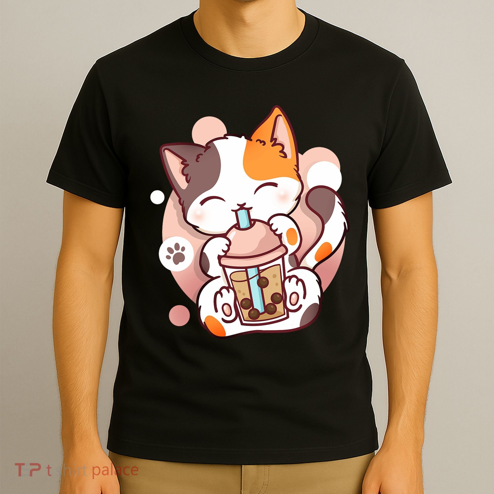 Cat Boba Tea Bubble Tea Anime Kawaii Neko T-Shirt