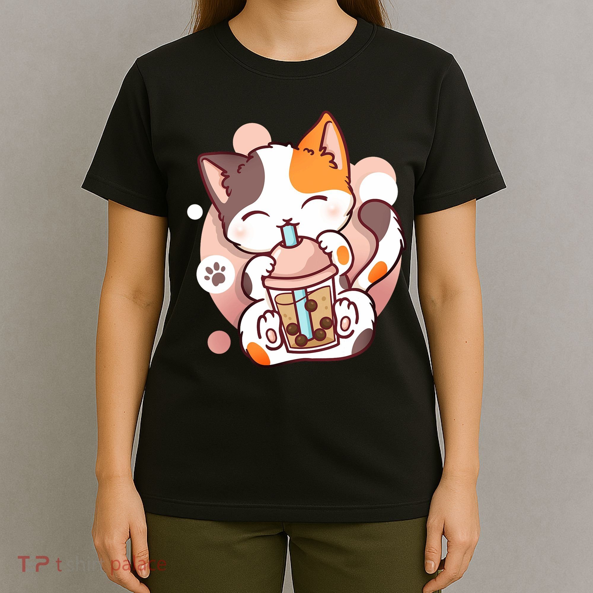 Cat Boba Tea Bubble Tea Anime Kawaii Neko T-Shirt
