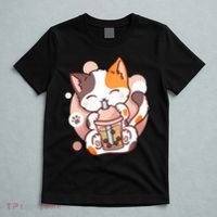 Cat Boba Tea Bubble Tea Anime Kawaii Neko T-Shirt thumb 5
