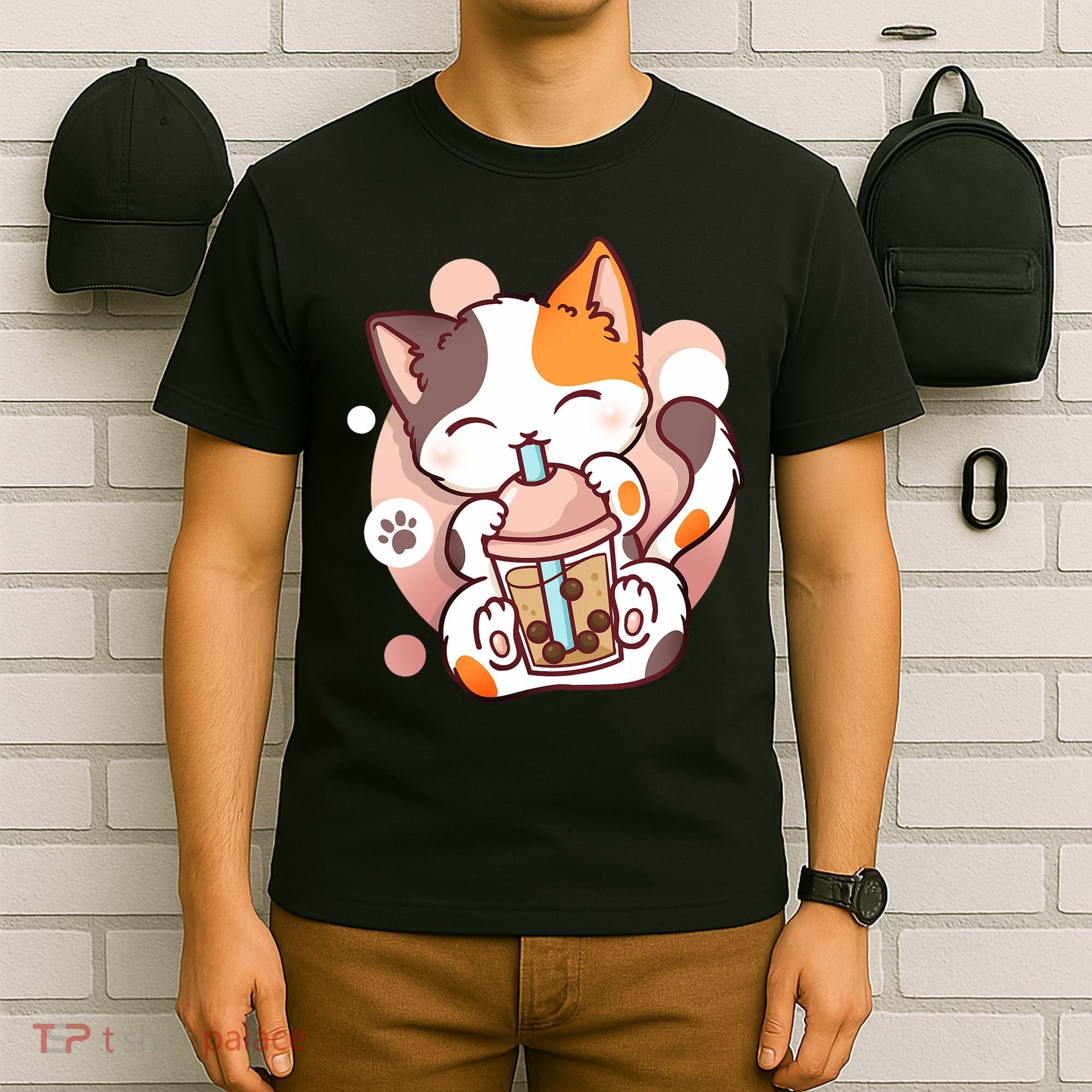 Cat Boba Tea Bubble Tea Anime Kawaii Neko T-Shirt