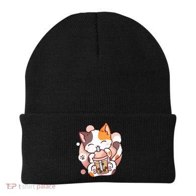 Cat Boba Tea Bubble Tea Anime Kawaii Neko Beanie