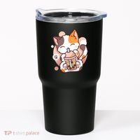 Cat Boba Tea Bubble Tea Anime Kawaii Neko Tumbler thumb 0