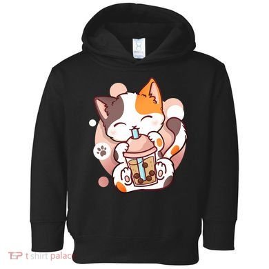 Cat Boba Tea Bubble Tea Anime Kawaii Neko Toddler Hoodie