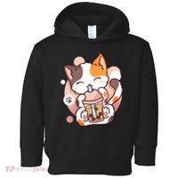 Cat Boba Tea Bubble Tea Anime Kawaii Neko Toddler Hoodie thumb 0