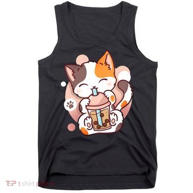 Cat Boba Tea Bubble Tea Anime Kawaii Neko Tank Top