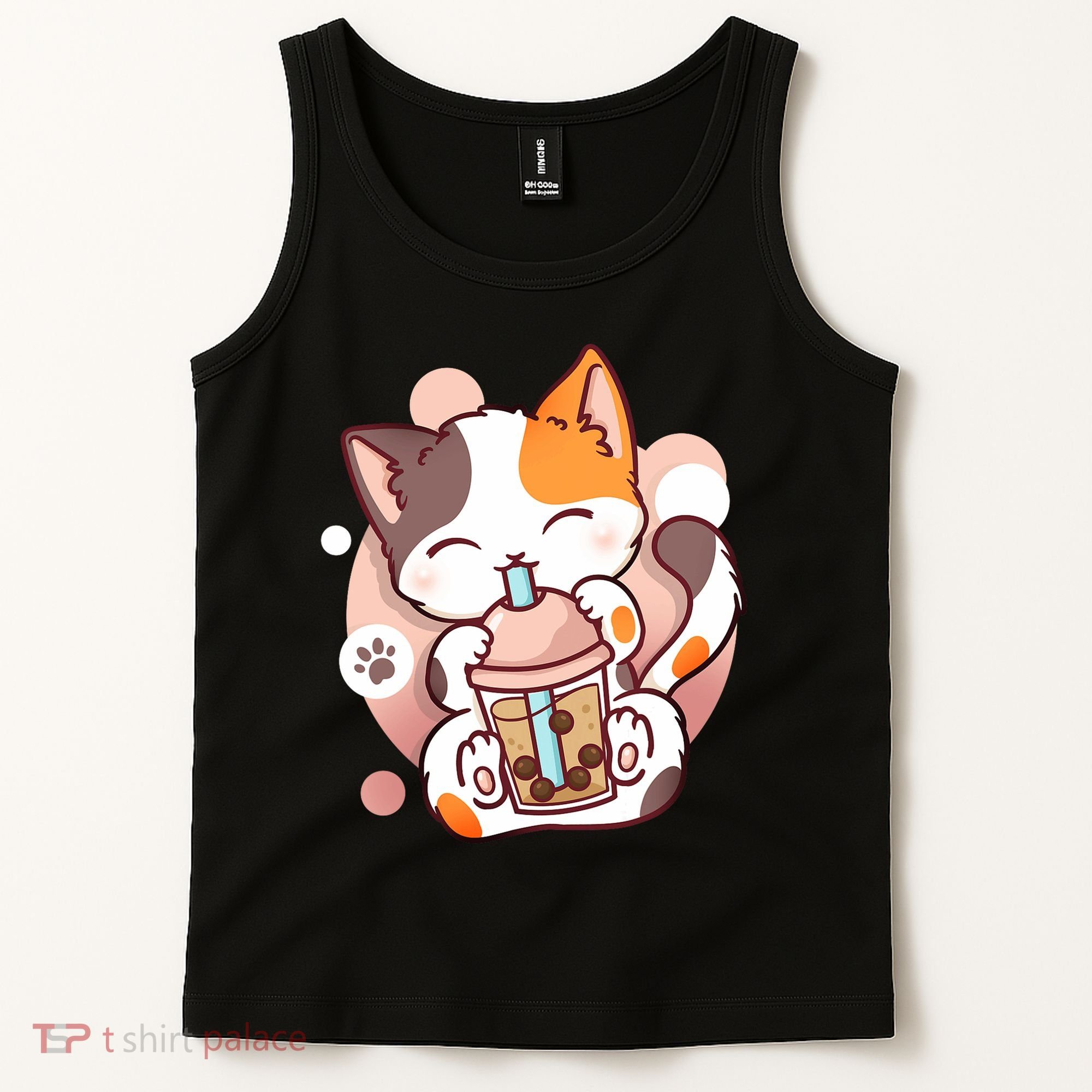 Cat Boba Tea Bubble Tea Anime Kawaii Neko Tank Top