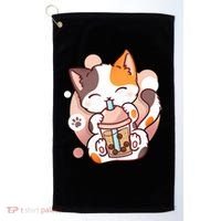 Cat Boba Tea Bubble Tea Anime Kawaii Neko Golf Towel thumb 0