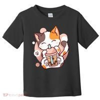 Cat Boba Tea Bubble Tea Anime Kawaii Neko Toddler T-Shirt thumb 0