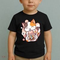 Cat Boba Tea Bubble Tea Anime Kawaii Neko Toddler T-Shirt thumb 2