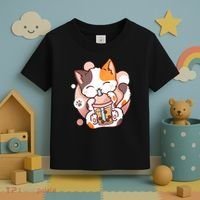 Cat Boba Tea Bubble Tea Anime Kawaii Neko Toddler T-Shirt thumb 3