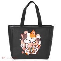 Cat Boba Tea Bubble Tea Anime Kawaii Neko Tote Bag thumb 0