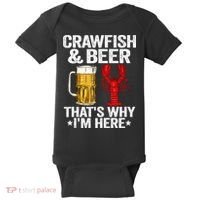 Crawfish & Beer That's Why I'm Here Crayfish Daddy Crawfish Baby Bodysuit thumb 0